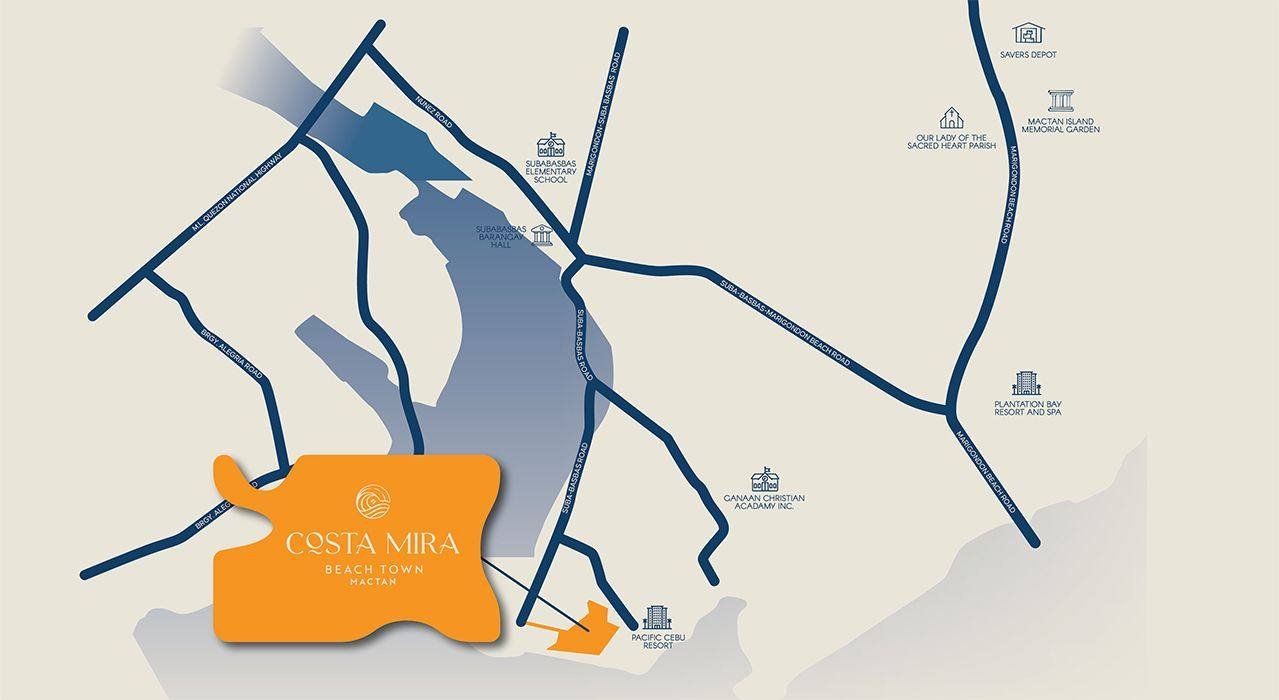 Costa Mira Beachtown Mactan Location Map