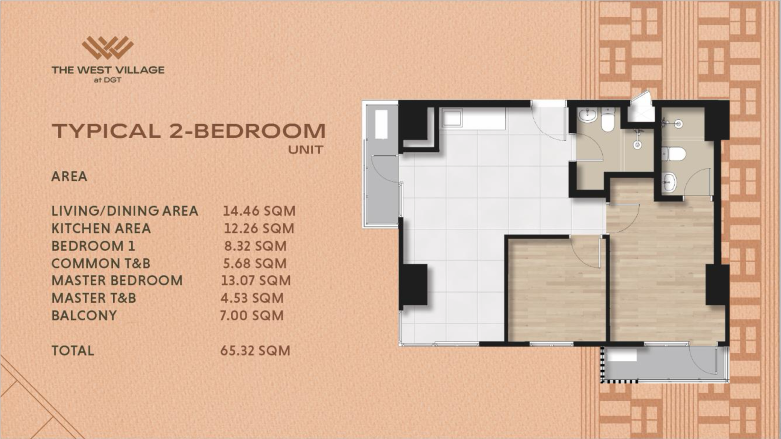 2 Bedroom - Typical 2BR Layout Blueprint