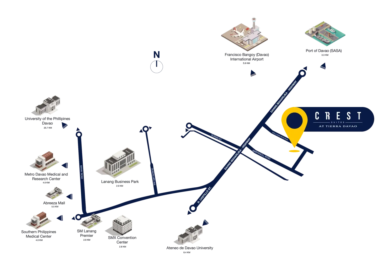 Crest Suites at Tierra Davao Location Map